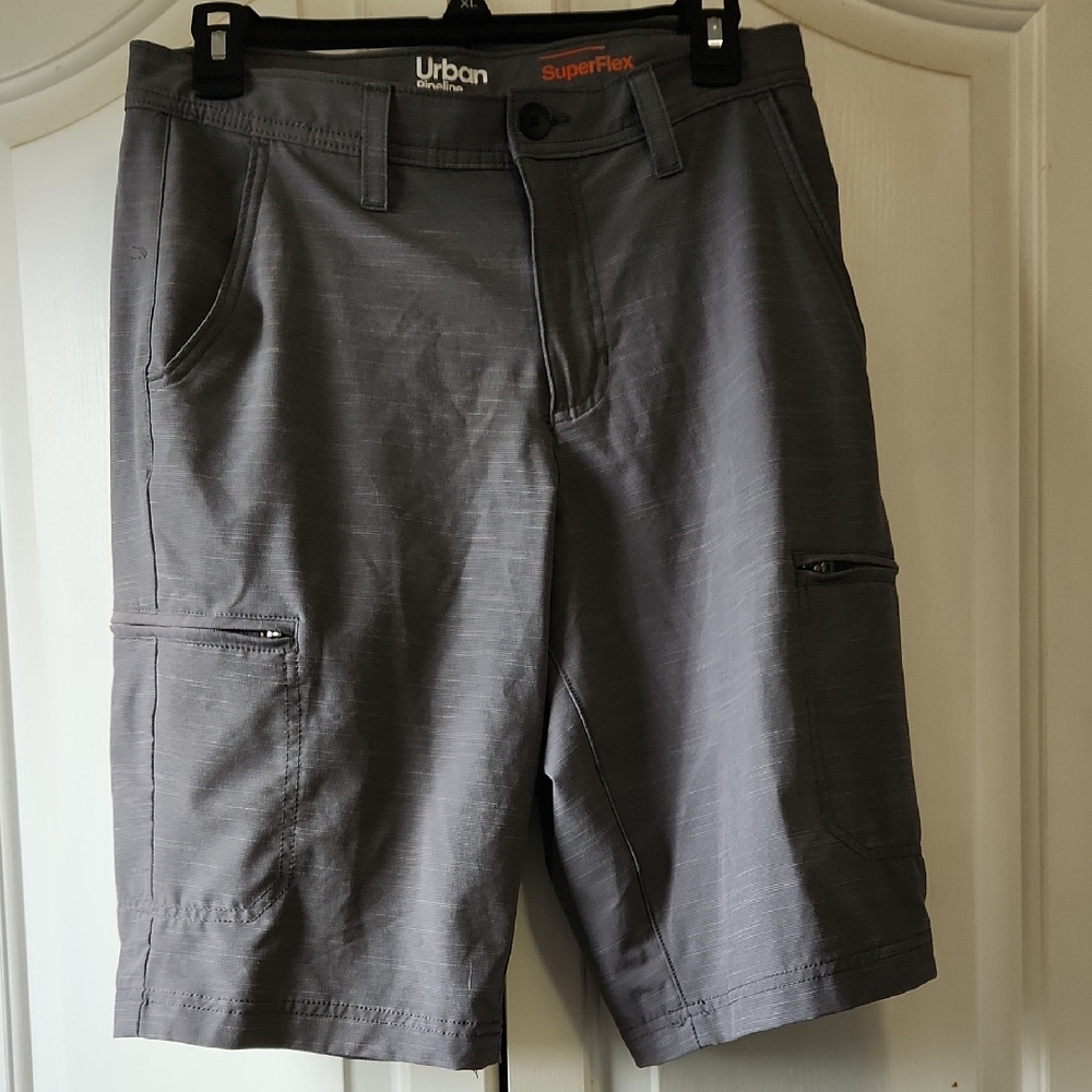 Urban Pipeline Gray Cargo Shorts, SuperFlex